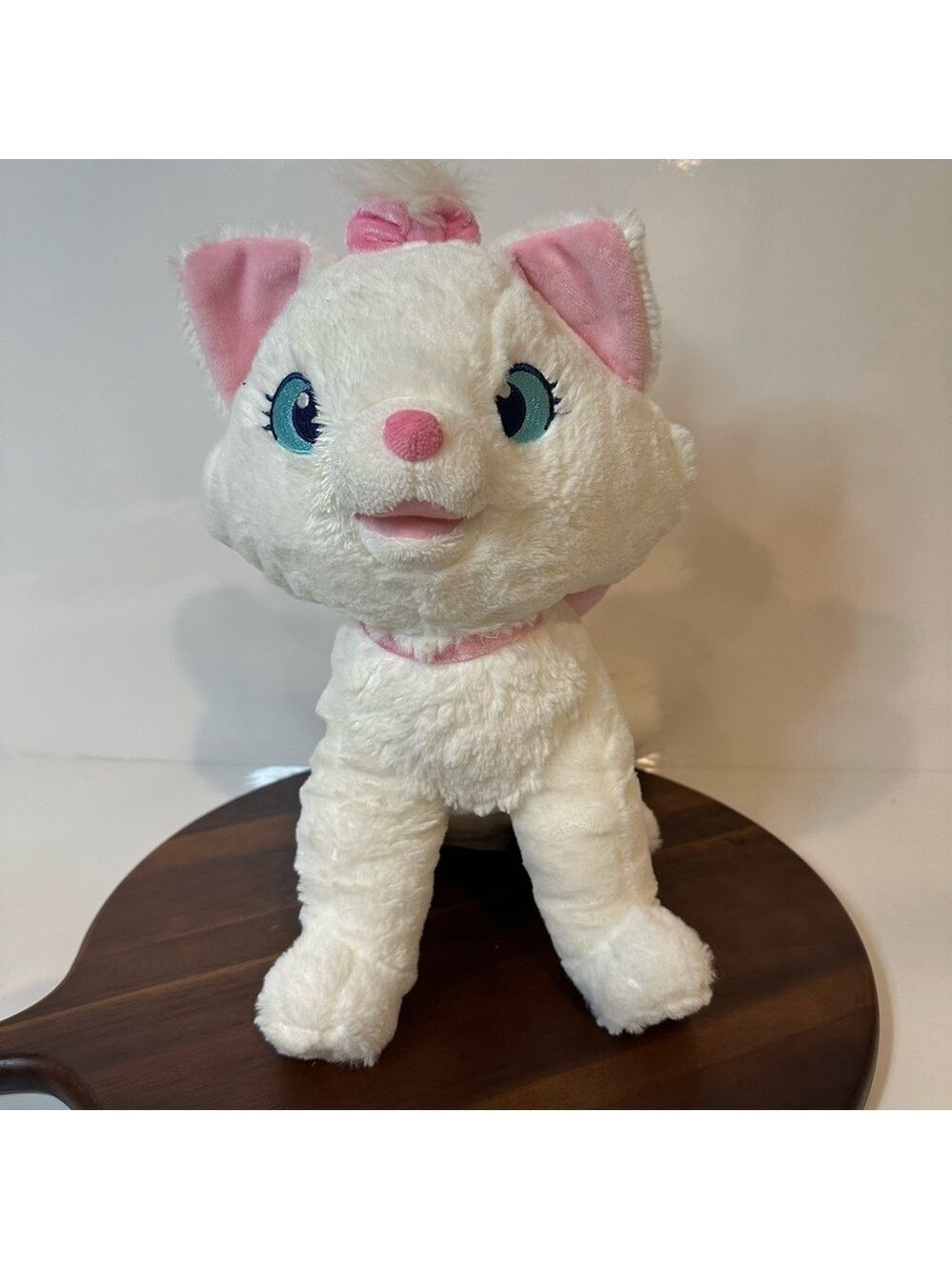 Disney Store Aristocats Marie Plush Stuffed Animal 13”White Kitten Soft & Cuddly